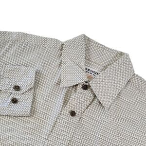 Wrangler Jeans Co. Western Shirt Men's Size Large White Button Front Long Sleeve